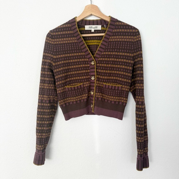 VF Diane von Furstenberg Gilda patterned-jacquard cardigan size S - Picture 10 of 11